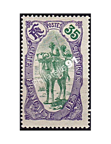 Timbre de COTE DES SOMALIS n° 75, méhariste, timbre des colonies