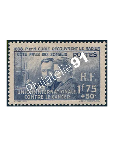 COTES DES SOMALIS n° 147, Marie Curie, timbres des colonies françaises