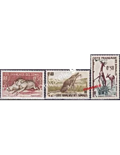 Timbres de COTES DES SOMALIS  n°287 à 289, Faune, timbres des colonies