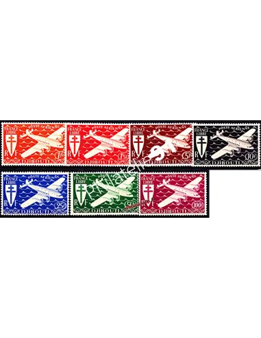 COTE DES SOMALIS  n° PA 1 à 7, Série de Londres, timbres des colonies