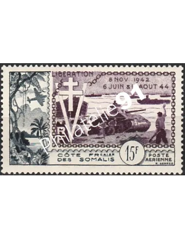 COTE DES SOMALIS PA n° 24 Libération, timbres des colonies françaises