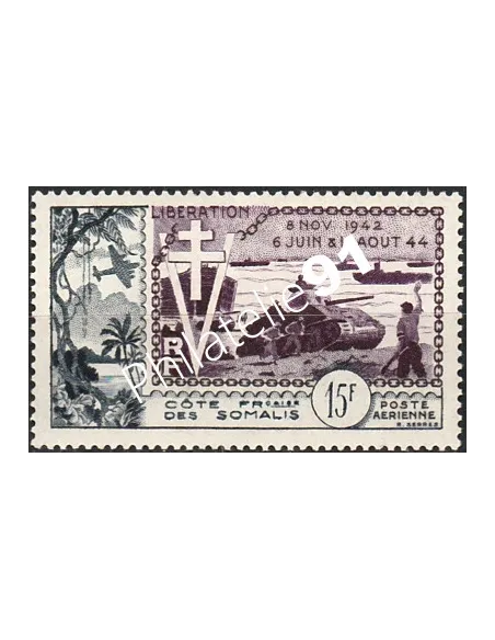 COTE DES SOMALIS PA n° 24 Libération, timbres des colonies françaises