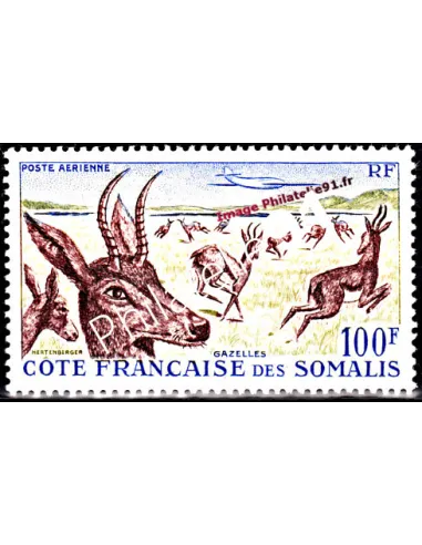 Timbre de cote des somalis PA n°26, faune, gazelle, timbres des colonies