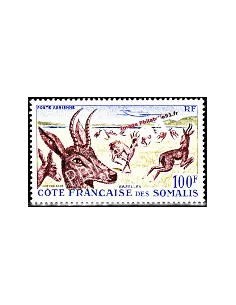 Timbre de cote des somalis PA n°26, faune, gazelle, timbres des colonies