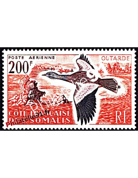 Timbre de côte des somalis PA n° 28,Outarde, timbre des colonies françaises