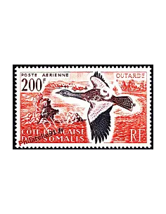 Timbre de côte des somalis PA n° 28,Outarde, timbre des colonies françaises