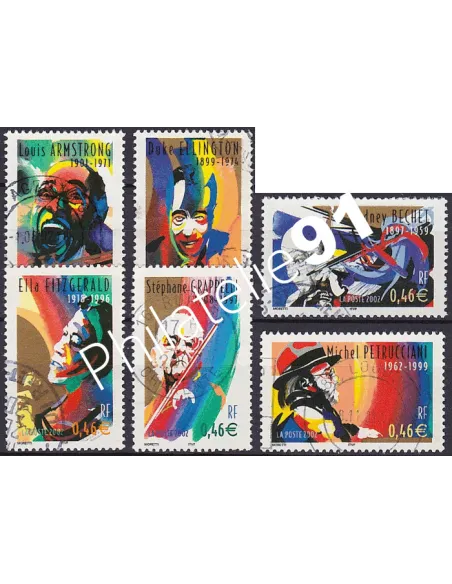 Timbre n° 3500 à 3505  oblitéré, Collection timbres France