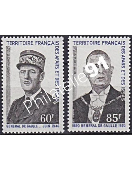 Timbres d'AFARS ET ISSAS n° 375 à 376, timbres des colonies
