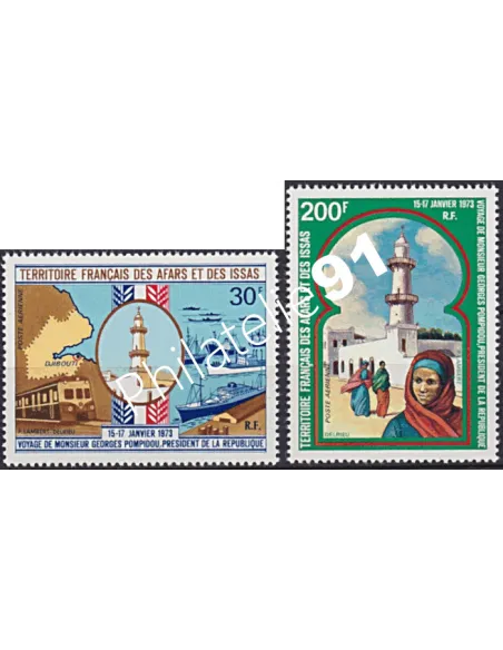 Timbres d'AFARS ET ISSAS, PA n° 78 à 79, timbres des colonies