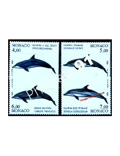 Timbres de MONACO n° 1821 à 1824 - Cétacés de la Méditerranée (I)