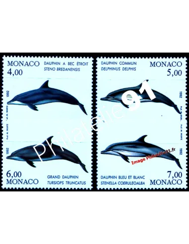 Timbres de MONACO n° 1821 à 1824 - Cétacés de la Méditerranée (I)