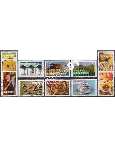 Timbre n° 3559 à 3568  oblitéré, Collection timbres France
