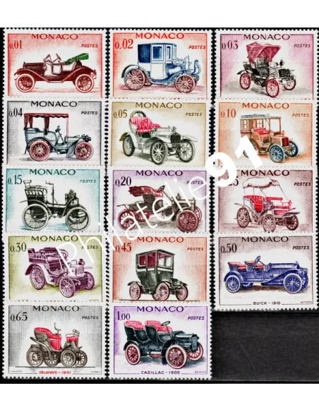 Timbres de MONACO n°  557 à 570 ** - Rétrospective automobile