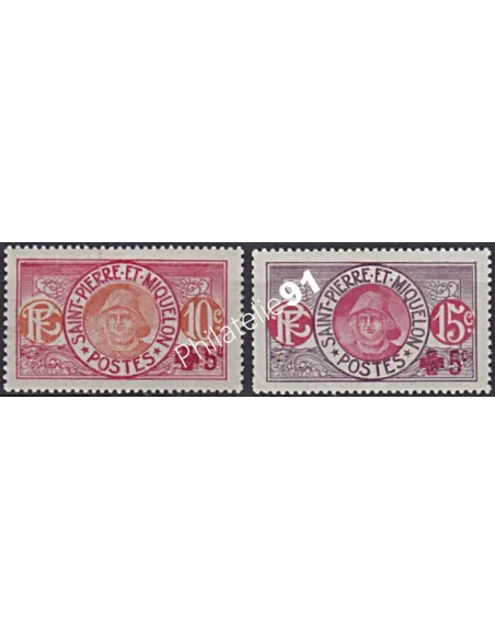 ST PIERRE & MIQUELON, n°105 à 106, Collection timbres Colonies