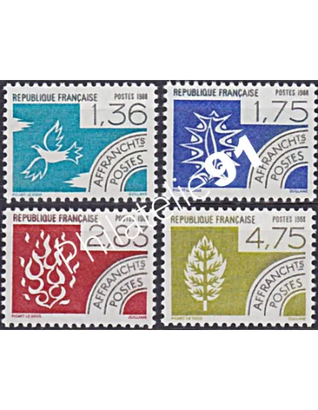 préoblitérés n° 198 à 201, collection Timbres France