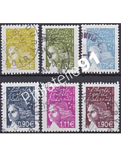 Timbre n° 3570 à 3575 oblitéré, collection timbres France