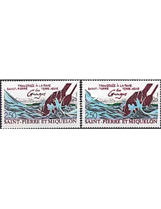 Timbre de ST PIERRE ET MIQUELON n° 546, Variété, timbres des colonies