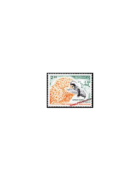 Timbre de MONACO n° 1849 - Les rapaces - Le Gypaete Barbu