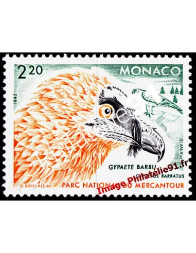Timbre de MONACO n° 1849 - Les rapaces - Le Gypaete Barbu