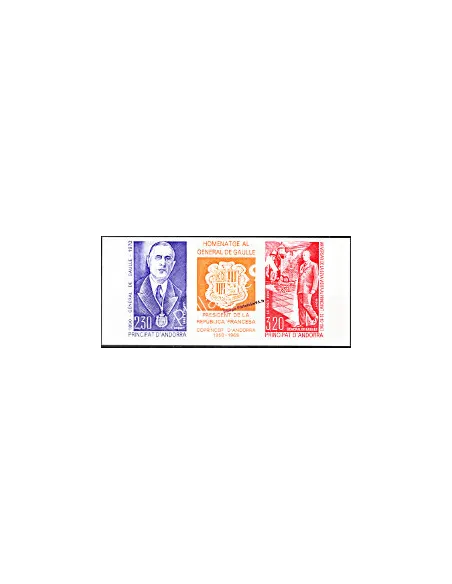 Timbres  d'Andorre Français n° 399 Aa Non Dentelé  De Gaulle