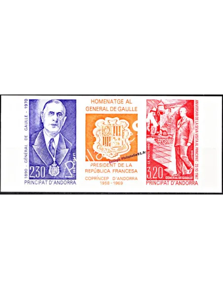 Timbres  d'Andorre Français n° 399 Aa Non Dentelé  De Gaulle