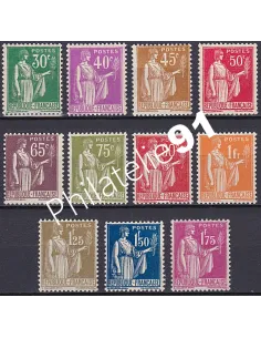 Timbre n° 280 à 289, Type Paix, collection timbres France