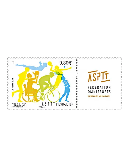 Timbre n° 5208, ASPTT 1898-2018, timbres France