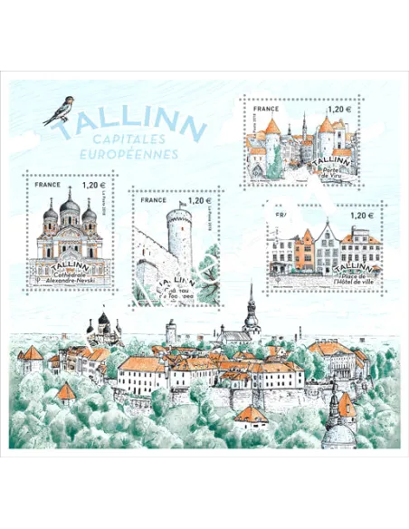 Feuille n° 5212, Capitales européennes : Tallinn (Estonie), Rallye, timbres France