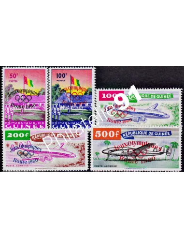 GUINÉE - n°   39 à 40 et P.A. n° 11 à 13 - J.O. de Rome 1960