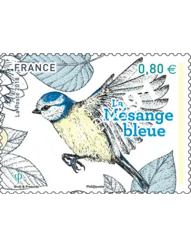 Timbre n° 5238, Les oiseaux de nos jardins - La mésange bleue, timbres France