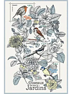 Feuille n° 5239, les oiseaux de nos jardins, timbres France