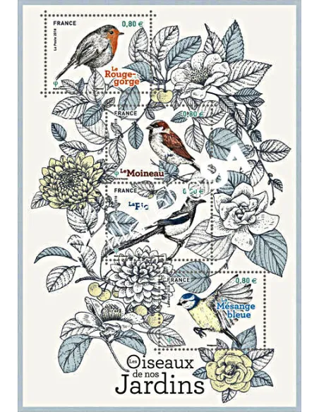 Feuille n° 5239, les oiseaux de nos jardins, timbres France