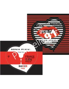 Timbres adhésifs Cœurs Sonia Rykiel, timbres France