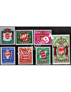 Timbres de MONACO n° 405 à 411, Armoiries, collection Monaco