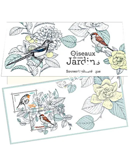 Bloc souvenir n° 143, Les Oiseaux de nos Jardins, timbres France