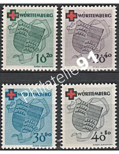 Wurtemberg - n° 38 à 41 - Timbres des Colonie françaises