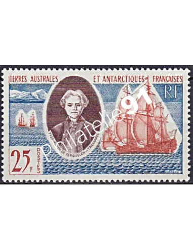 Timbre des TAAF n° 18, Chevalier de Kerguelen Trémarec, timbres dom tom