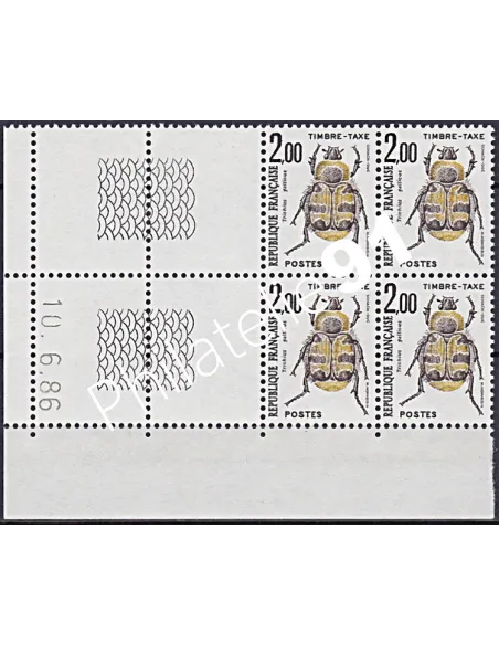 Coin daté sur Timbre-Taxe n° 107, Collection timbres France