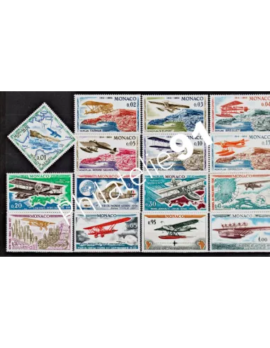 Timbres de MONACO n° 637 à 651 - Cinquantenaire rallye aérien Monaco