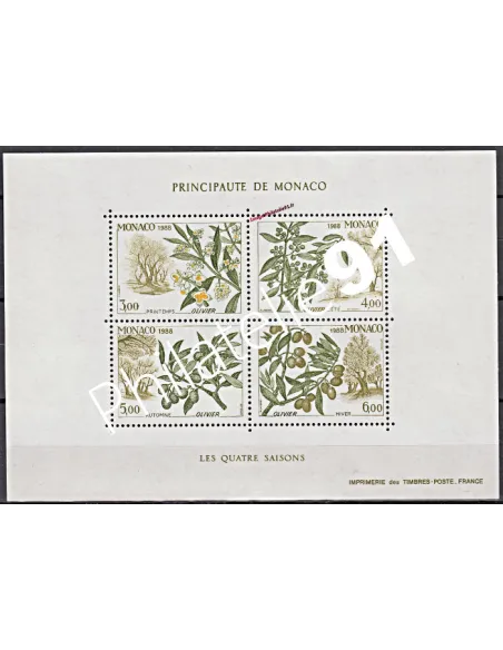 Bloc n° 43 de MONACO - Les quatre saisons de l'olivier