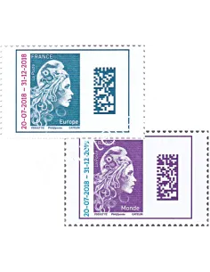 timbres n° 5270 et 5271, Marianne l'engagée 2018 surchargé, collection timbres France