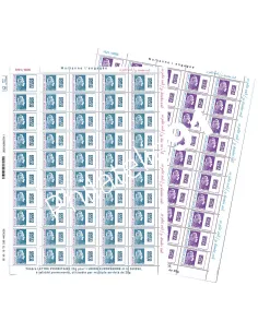 Feuilles Marianne l'engagée 2018 surchargées, collection timbres France
