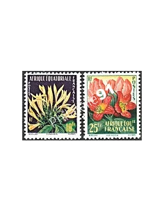 A.E.F. -n° 243-244, Flore locale, timbres des colonies