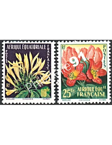 A.E.F. -n° 243-244, Flore locale, timbres des colonies