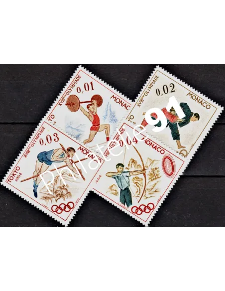 MONACO n° 654 à 657 - Jeux olympiques de Tokyo - Timbres Monaco