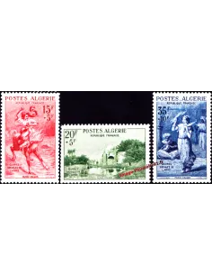 Timbres d'Algérie n° 346 à 348,Tableaux,  timbres des colonies