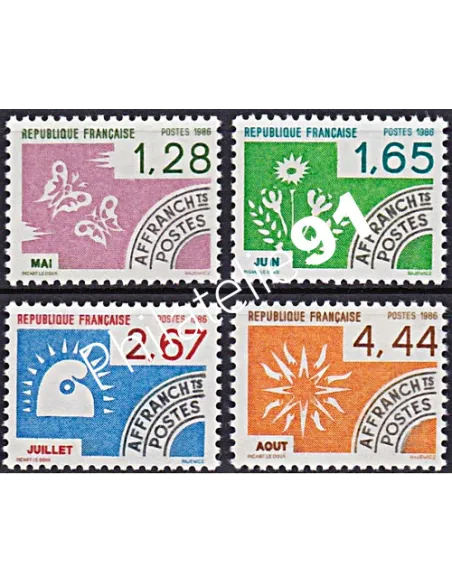 préoblitérés n° 190 à 193, collection Timbres France