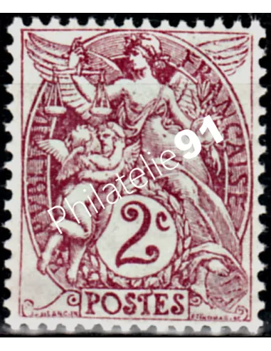 Timbre n° 108, type blanc, collection timbres France