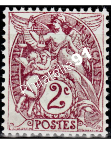 Timbre n° 108, type blanc, collection timbres France