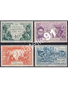 Timbres de Côte d'Ivoire n° 84 à 87, timbres Colonies Françaises